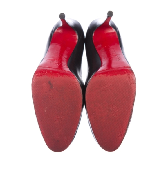 Black Christian Louboutin Leather Pumps sz 10.5/ IT 40.5 (more like a 9 to9.5) - Picture 2 of 6